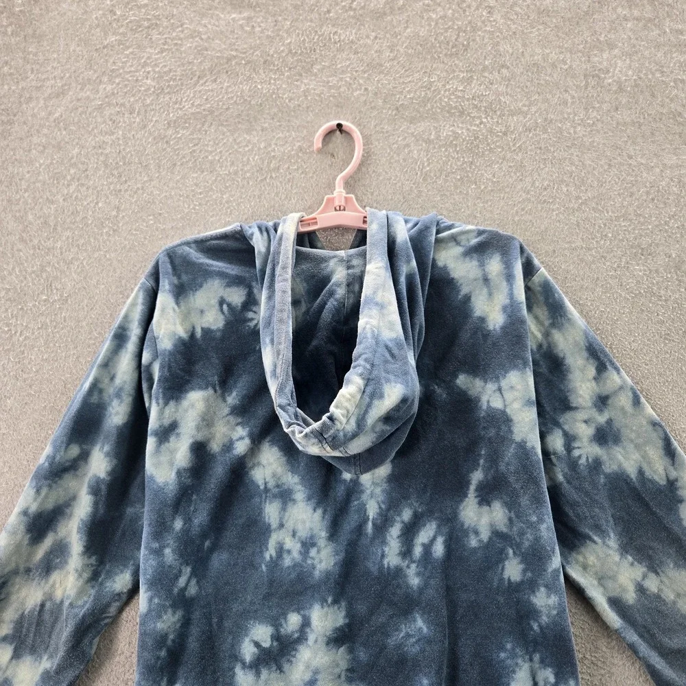Sailor‎ Moon Women Hoodie M Blue Graphic Print Fleece Anime Tie-Dye Whimsical